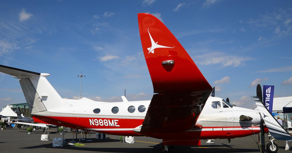 A King Air 350 equipped with Tamarack winglets made the trip to NBAA-BACE 2022. (Photo: David McIntosh)