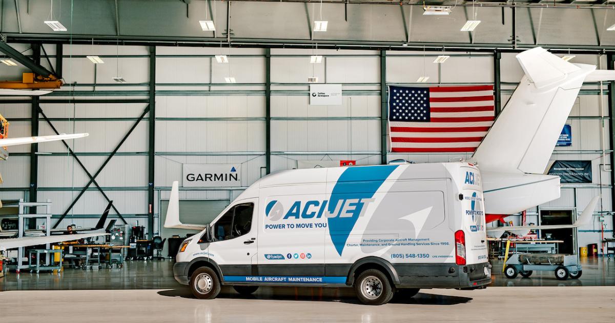ACI Jet will initially base two mobile maintenance vehicles and full-time technicians at its new Van Nuys Airport location in California. (Photo: ACI Jet)