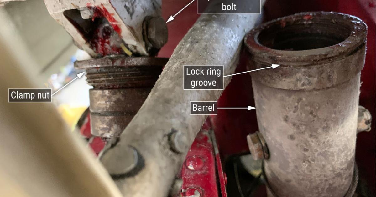 NTSB examination of the elevator actuator trim jack of a DHC-3 Turbine Otter that crashed on Sept. 4, 2022, found that the assembly became unthreaded before the aircraft accident. All 10 aboard the turboprop single died in the mishap. (Photo: NTSB)