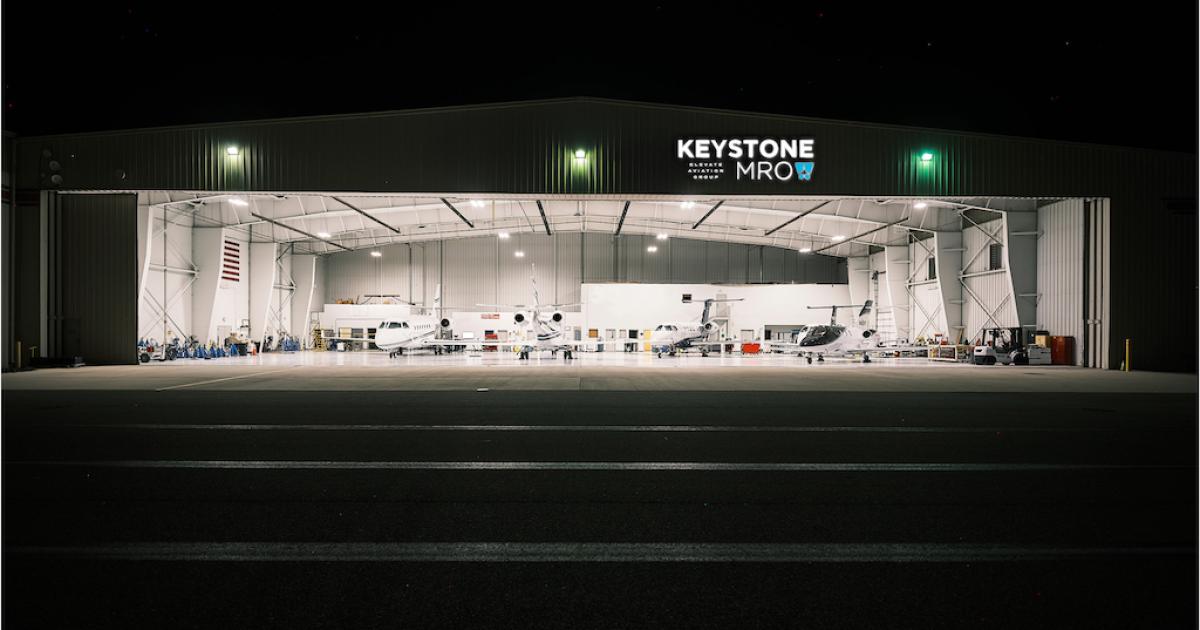 Elevate Aviation Group is keeping the Keystone MRO business as a separate entity to assure customers they are a priority alongside its maintenance work for its managed business. (Photo: Elevate Aviation Group)