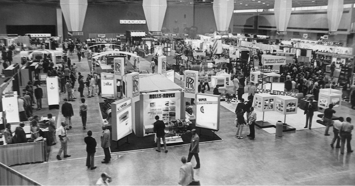 Launched in honor of the association's 75th anniversary, NBAA's new Legacy Society membership level will provide funding for the future of bizav. (Photo: NBAA 1973 in Dallas from AIN archives)