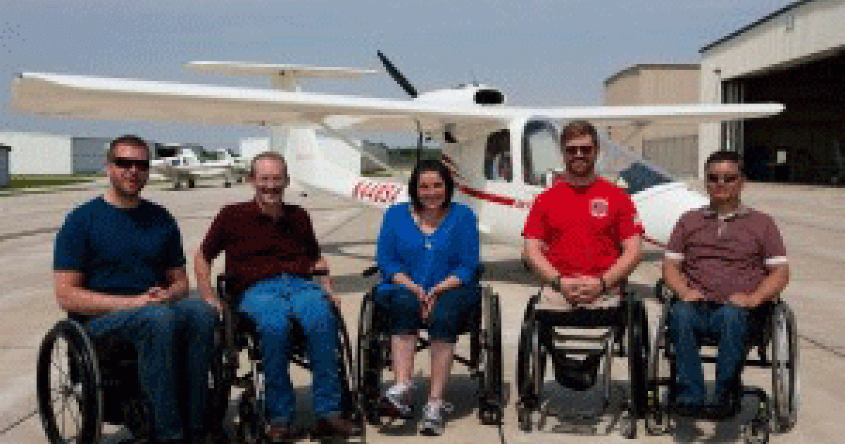Left to Right: Warren Cleary, Dennis Akins, Deirdre Dacey, Lt. Andrew Kinard and Young Choi are Able Flight's Class of 2013. (Photo: Able Flight)