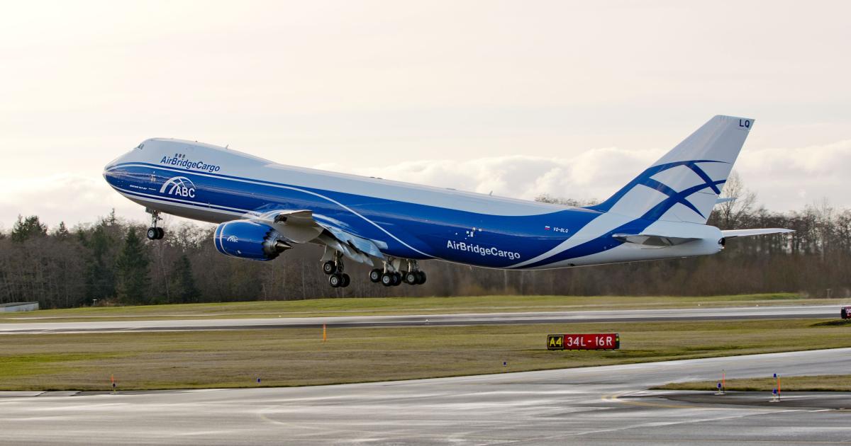A Boeing 747-8 operated by Volga-Dnepr subsidiary AirBridgeCargo experienced an engine failure during a takeoff roll in Shanghai on September 11.