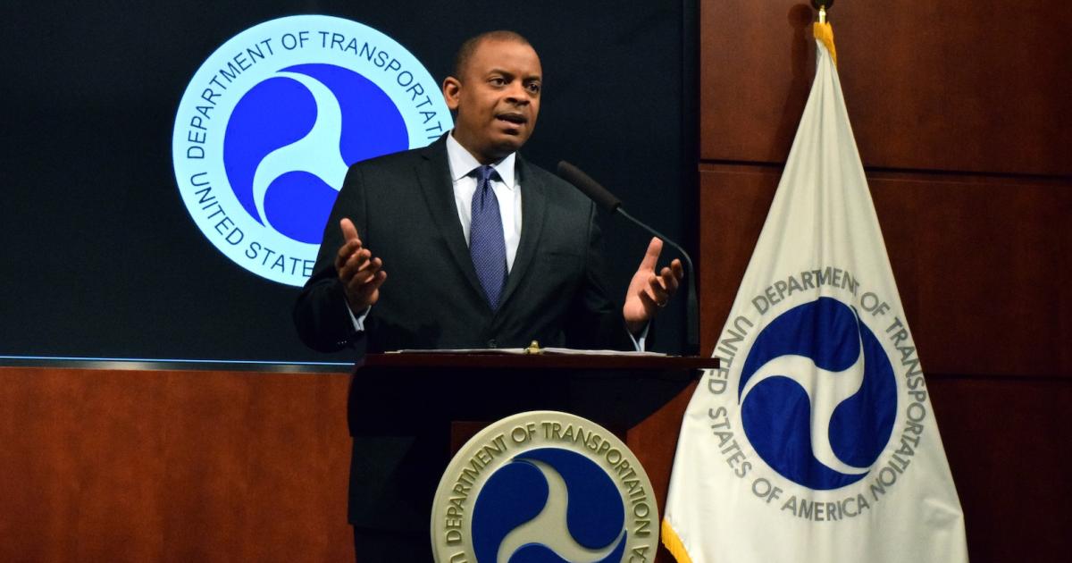 Transportation Secretary Anthony Foxx speaks on August 29, the effective date of the Part 107 regulation. (Photo: Bill Carey)