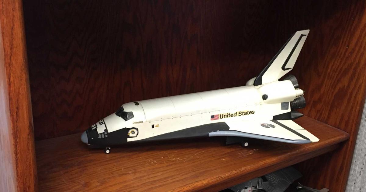 This model was built to honor the crew of the space shuttle Columbia soon after the disaster in February, 2003. A decade-and-a-half later, those memories were revived with the publication of a new book detailing inside information on the accident and the recovery effort.