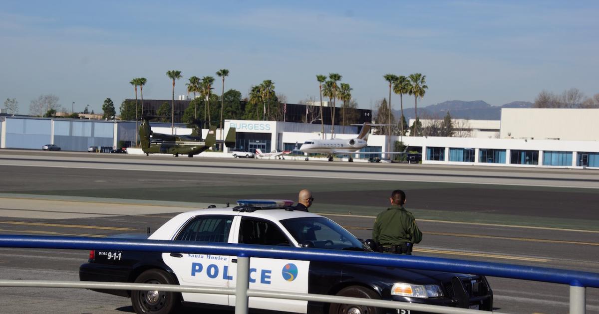 Santa Monica Airport has full-time police protection, so why is the city looking to spend more money on security at its airport? (Photo: Matt Thurber)