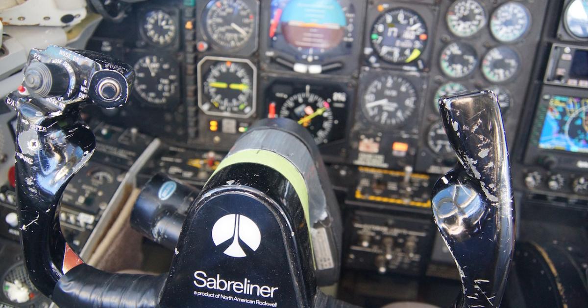 Preparing for the next upset training maneuver in Flight Research's Sabre 60. (Photo: Matt Thurber)